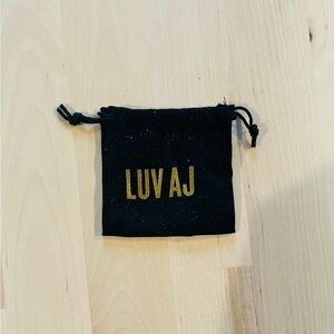 Authentic Luv AJ Black Velvet Drawstring Jewelry Pouch / Gift Bag